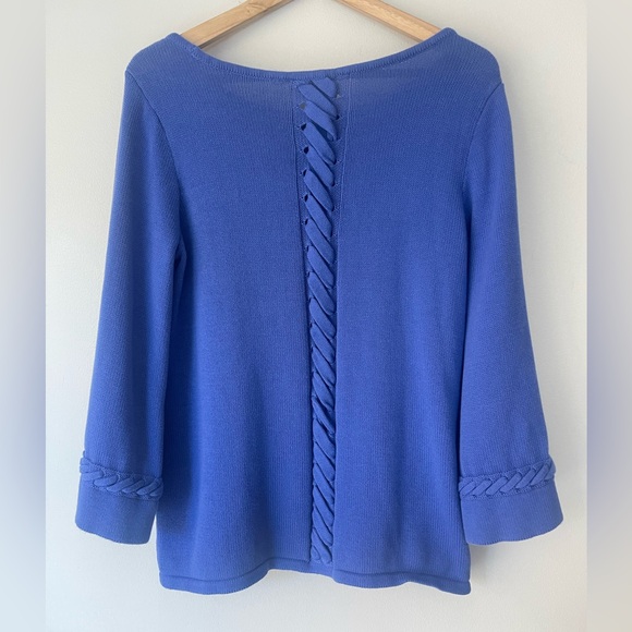 Soft Surroundings Cable Knit  3/4 Sleeve Sweater - Picture 3 of 11